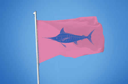 pink fishing release flag