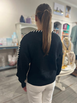 Whip Stitch Two-tone Sweater