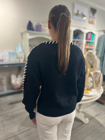 Whip Stitch Two-tone Sweater