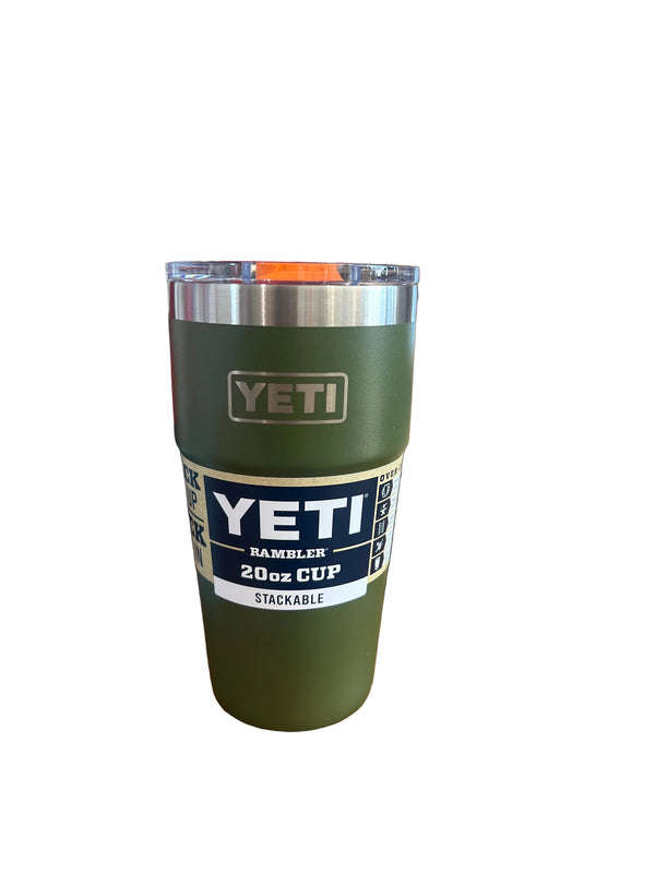 Yeti Rambler 20oz Stackable Olive/King Crab