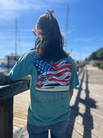 Jarrett Bay Patriotic Boat T-Shirt