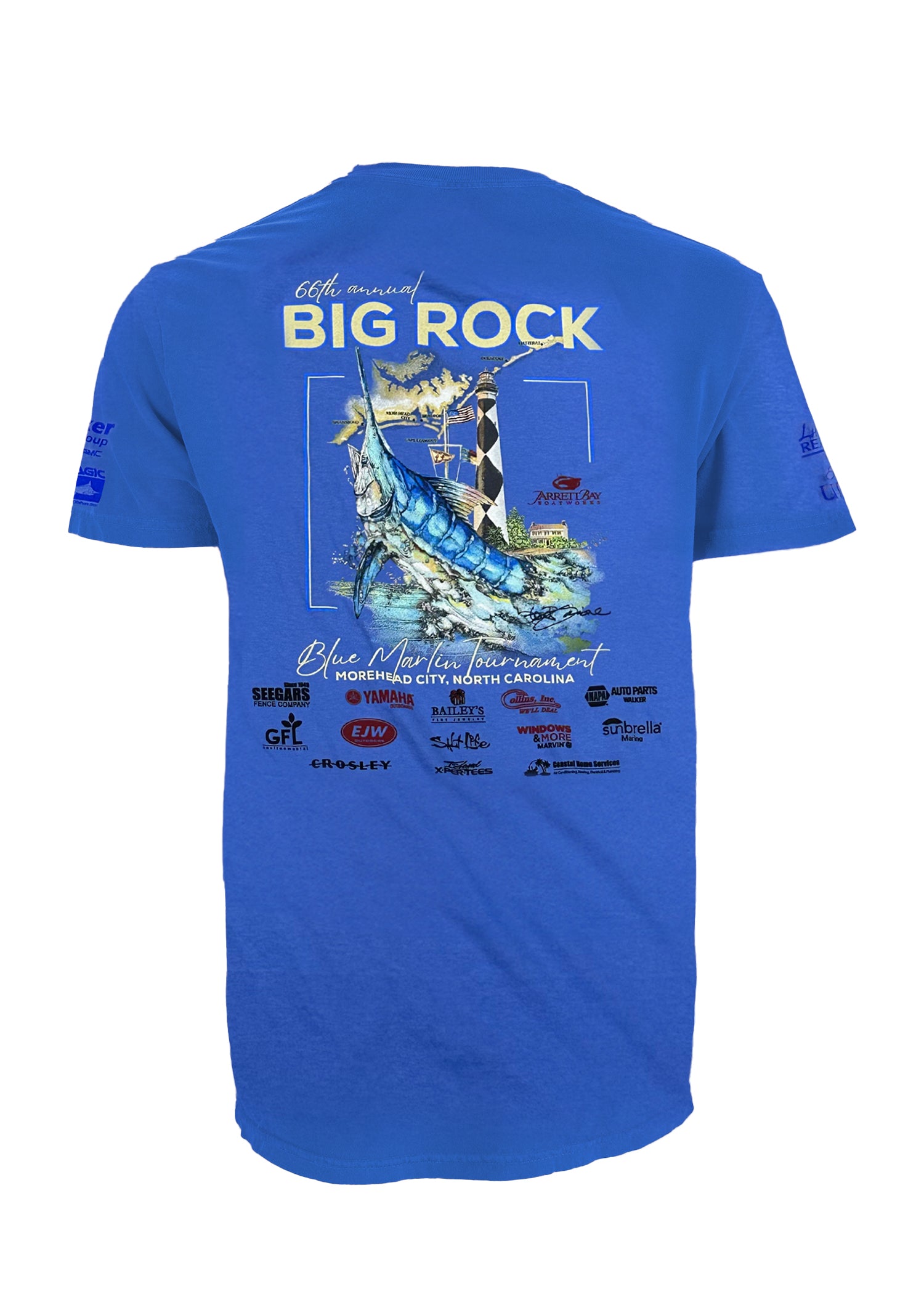 66th Annual Big Rock Blue Marlin Tournament T-Shirt Mystic Blue / 3X