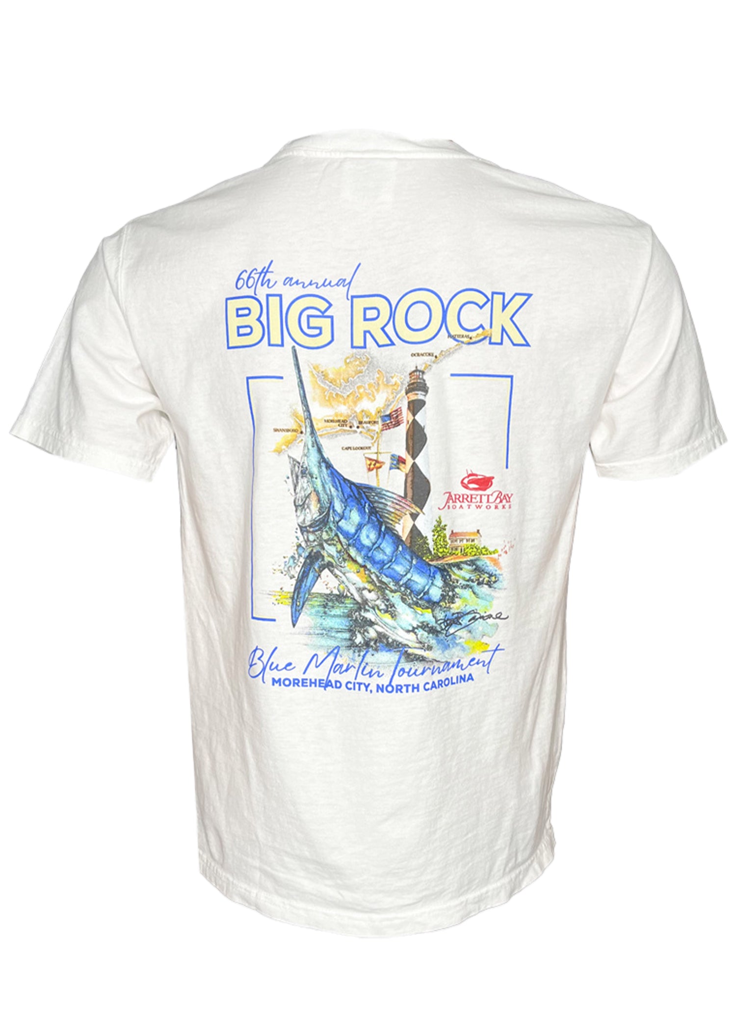 66th Annual Big Rock Blue Marlin Tournament T-Shirt White / 3X