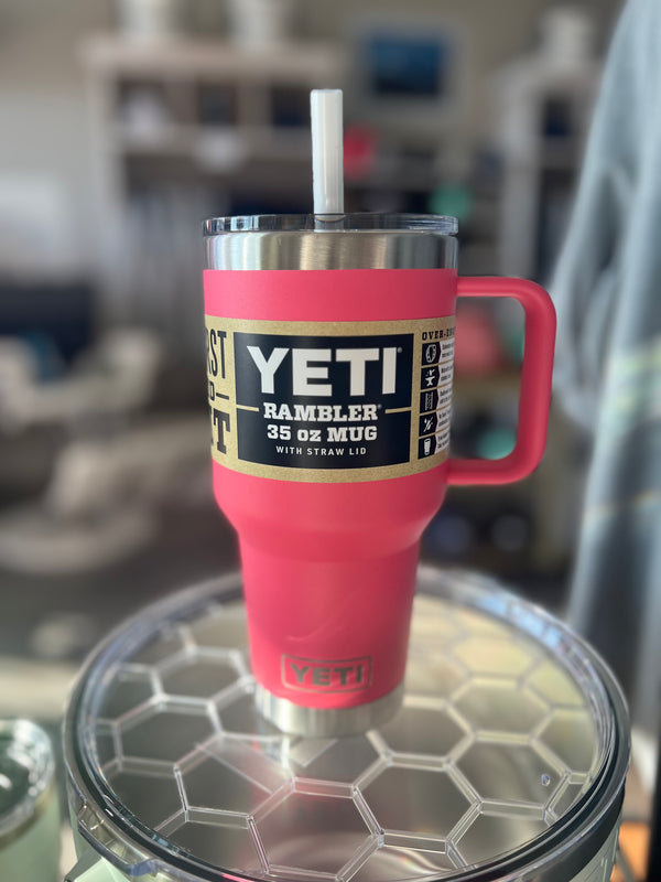 Yeti 35oz Straw Mug Tropical Pink