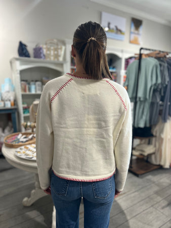 Blanket Stitch Sweater Cardigan