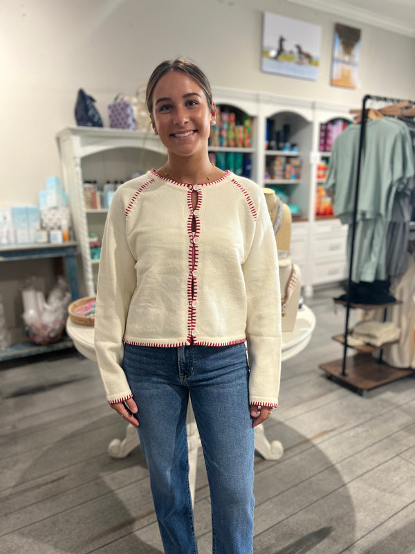 Blanket Stitch Sweater Cardigan