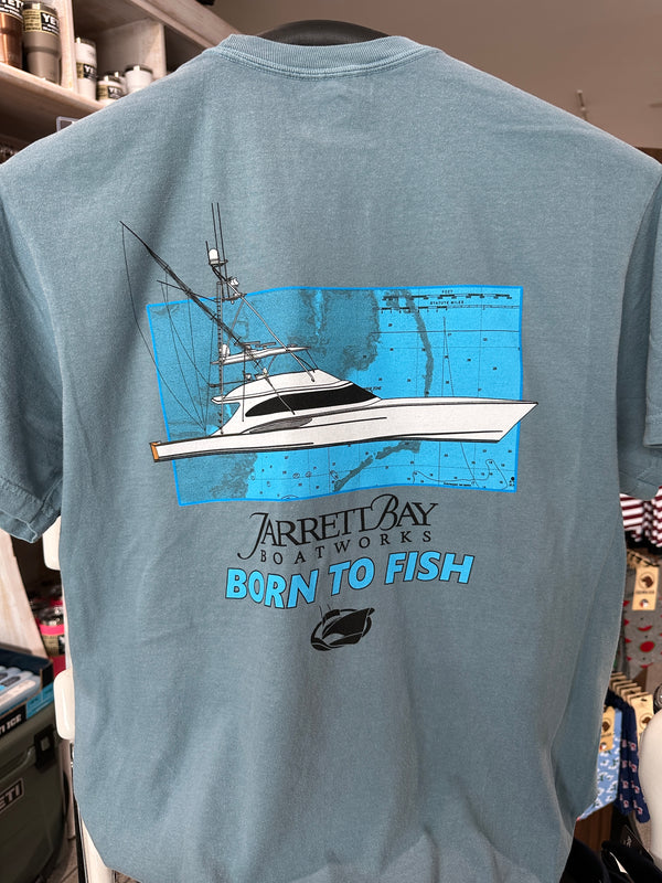 Jarrett Bay Born To Fish Map Short Sleeve T-shirt