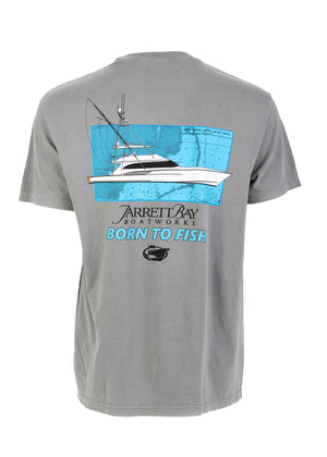 Jarrett Bay Born To Fish Map Short Sleeve T-shirt