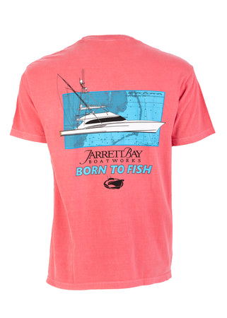 Jarrett Bay Born To Fish Map Short Sleeve T-shirt