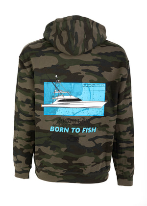 Born To Fish Map Hooded Sweatshirt