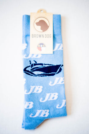 Jarrett Bay Logo Brown Dog Socks