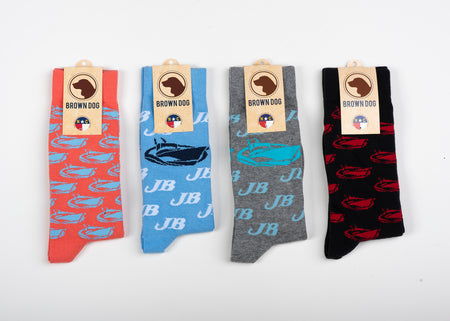 Jarrett Bay Logo Brown Dog Socks