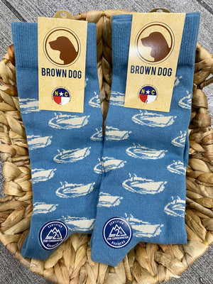 Jarrett Bay Logo Brown Dog Socks