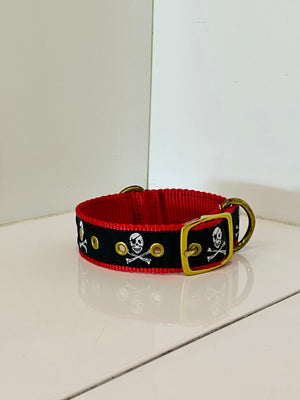 Pirate Ribbon Dog Collar